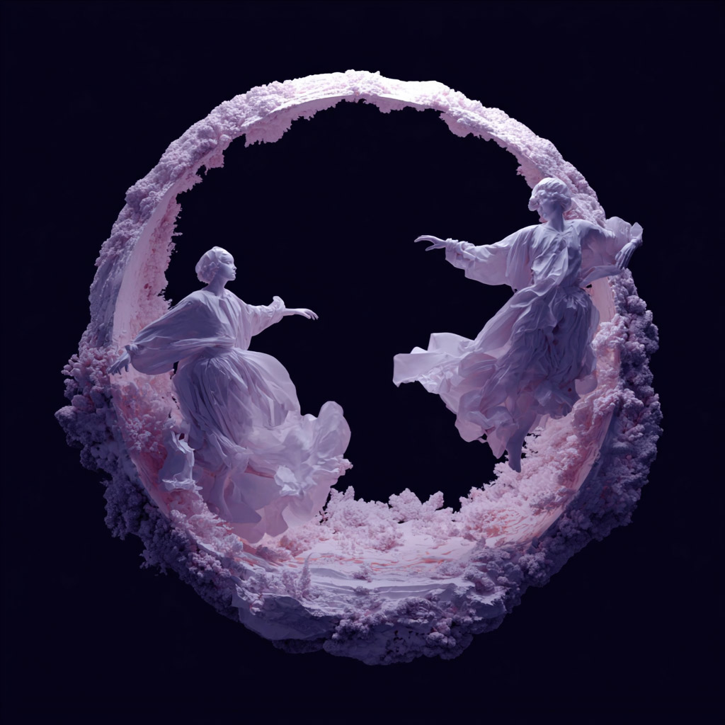 Nigredo. Liminal. Зеркало 2 — смешанная техника, 2025