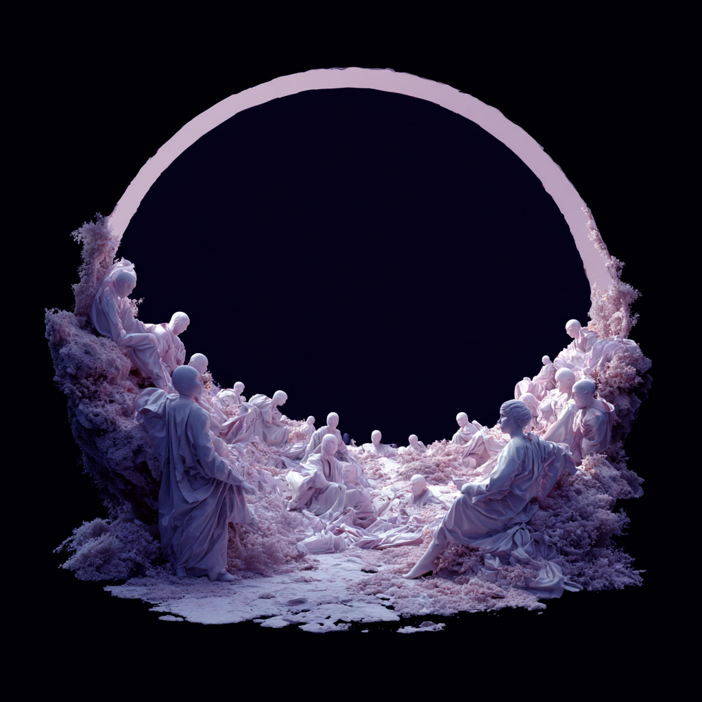 Nigredo. Liminal. Зеркало 5 — цифровой коллаж, 2025