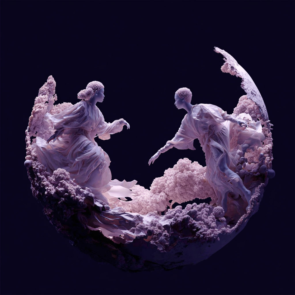Nigredo. Liminal. Зеркало 6 — смешанная техника, 2025